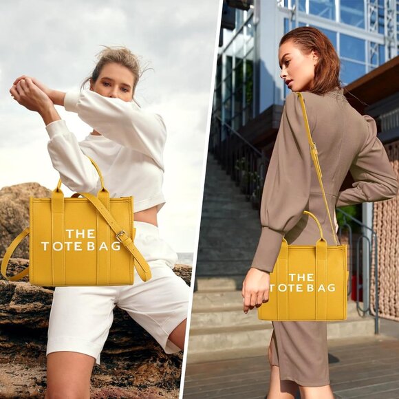 The Tote Bag for Women, Leather Yellow #782 - Picture 3 of 13